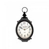 Horloge ovale en métal noir rustique