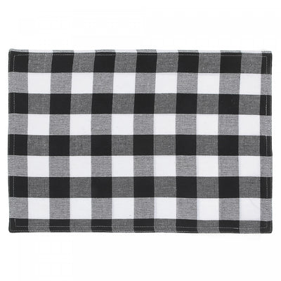 Cotton Placemat White Buffalo - Set of 12|Napperon en coton à point à carreaux blanc - ensemble de 12