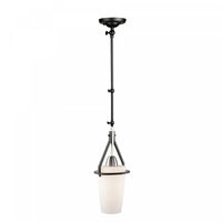 Luminaire suspendu de style applique murale cylindrique Brydon noir et nickel brossé à 1 ampoule