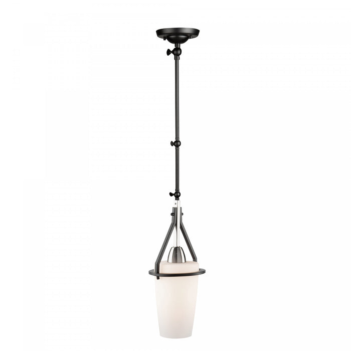 Luminaire suspendu de style applique murale cylindrique Brydon noir et nickel brossé à 1 ampoule