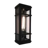 Applique murale Granger Square noire à 1 ampoule pour l'extérieur