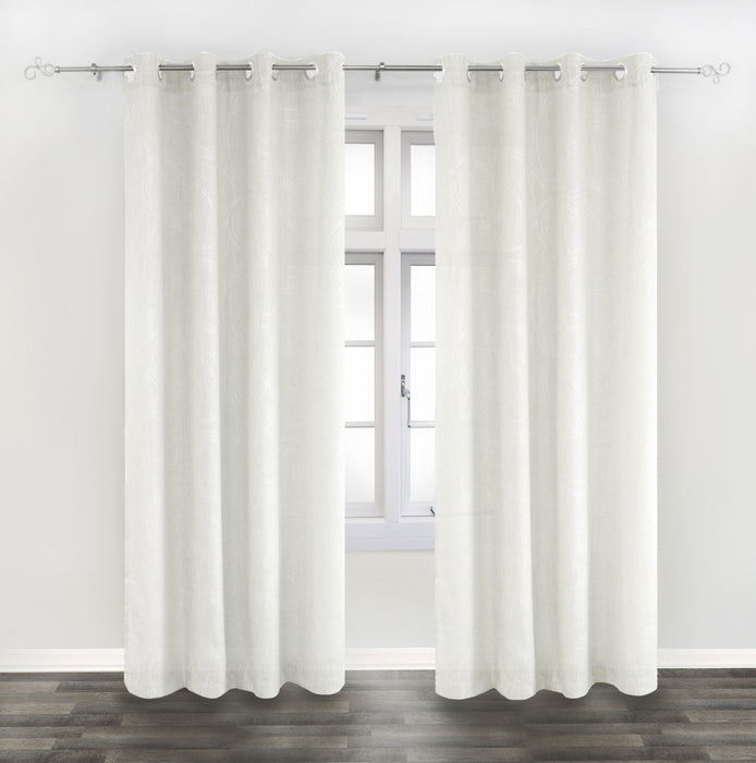 Rideau en lin à oeillets Circle 52 po x 96 po (ensemble de 2) - blanc