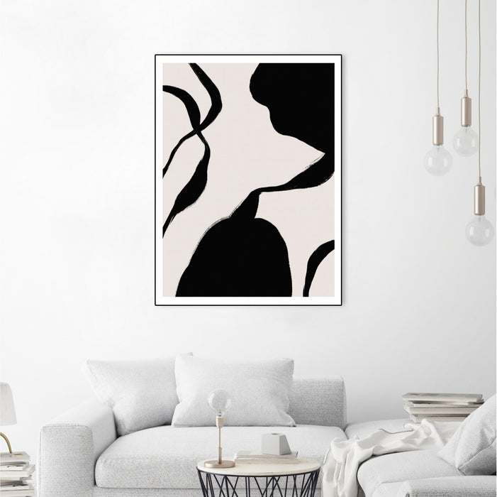 Œuvre d’art murale sur toile encadrée noire « Mouvement » 30 x 40