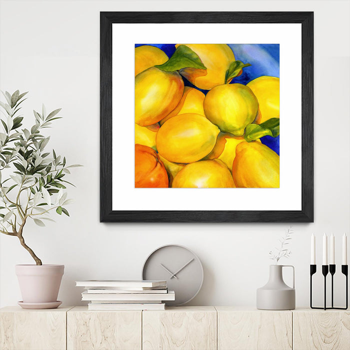 Œuvre d’art murale encadrée noire et mate « Zest For Life » 30 x 30
