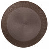 Napperon rond en vinyle avec bordure de couleur chocolat - ensemble de 12