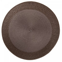 Napperon rond en vinyle avec bordure de couleur chocolat - ensemble de 12