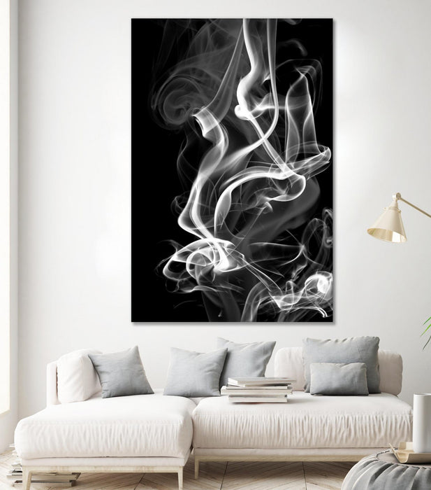 Œuvre d’art murale Giant Art « Black Smoke Abstract » 72 x 48