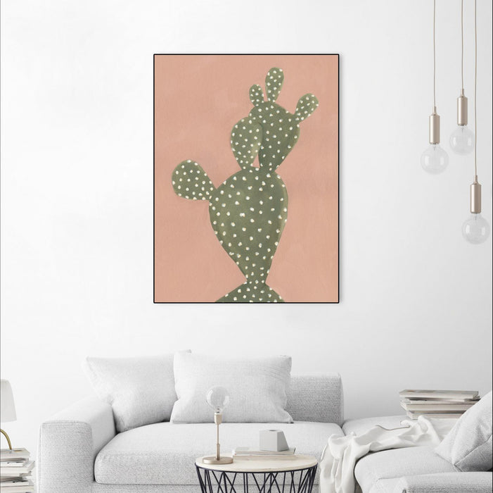Œuvre d'art murale sur toile encadrée noire « Coral Cacti Ii » 30 x 40