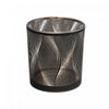 Bougeoir pour bougie chauffe-plats en verre à motif de vagues - ensemble de 2 bougeoirs