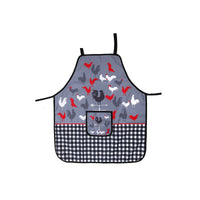Tablier avec poche orné d’un coq de ferme - ensemble de 2 pièces