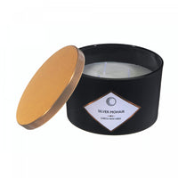 Bougie parfumée noir mat de 14 oz à 3 mèches à arôme de mohair argent