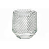 Bougeoir rond en verre à motif de gouttes - ensemble de 4