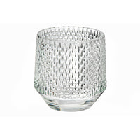 Bougeoir rond en verre à motif de gouttes - ensemble de 4