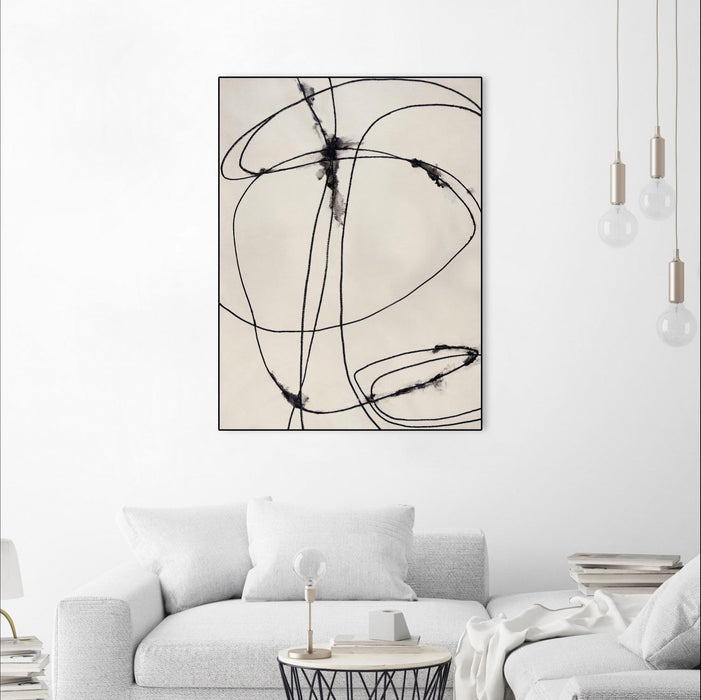 Œuvre d'art murale sur toile encadrée noire « Tangled Ties » 24 x 32