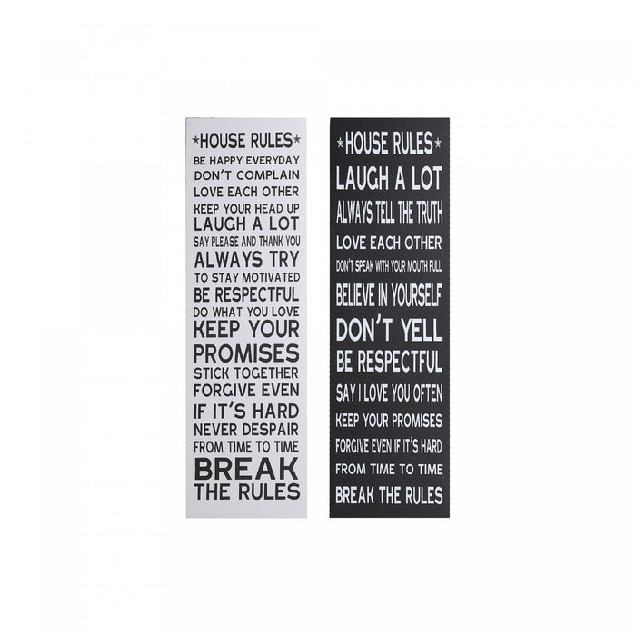 Œuvres d’art murales sur toile diverses « House Rules » - ensemble de 2 décorations murales