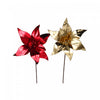 Décoration florale brillante avec poinsettia - ensemble de 12