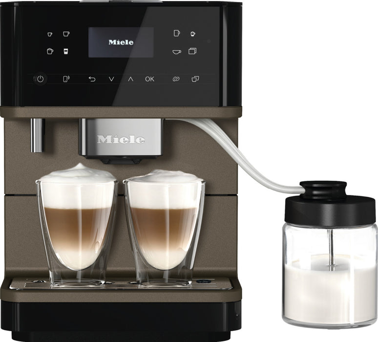 Machine à espresso Milk Perfection CM 6360 de Miele noir obsidienne avec fini perle bronze