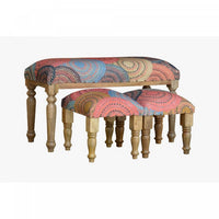 Ensemble banc et tabourets 3 pièces Henna en bois