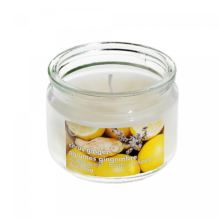 Pot parfumé de 3 oz en verre à arôme d’agrumes et gingembre avec couvercle - ensemble de 4 bougies