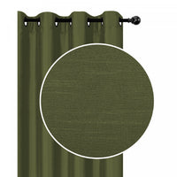 Panneau en similisoie vert mousse avec 8 œillets - ensemble de 2 rideaux et stores
