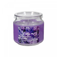 Pot parfumé de 11 oz à arôme de fleurs lilas avec couvercle en PVC - ensemble de 2 bougies