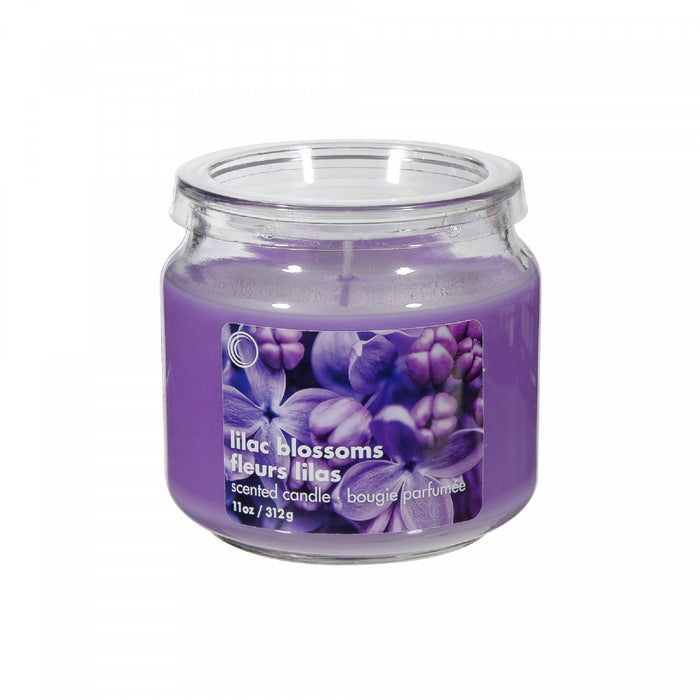 Pot parfumé de 11 oz à arôme de fleurs lilas avec couvercle en PVC - ensemble de 2 bougies
