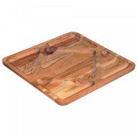 Plateau de service carré en bois à 5 compartiments