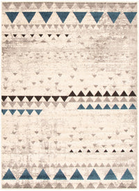 Carpette Raja ivoire-bleu - 3 pi 11 pox 5 pi 7 po