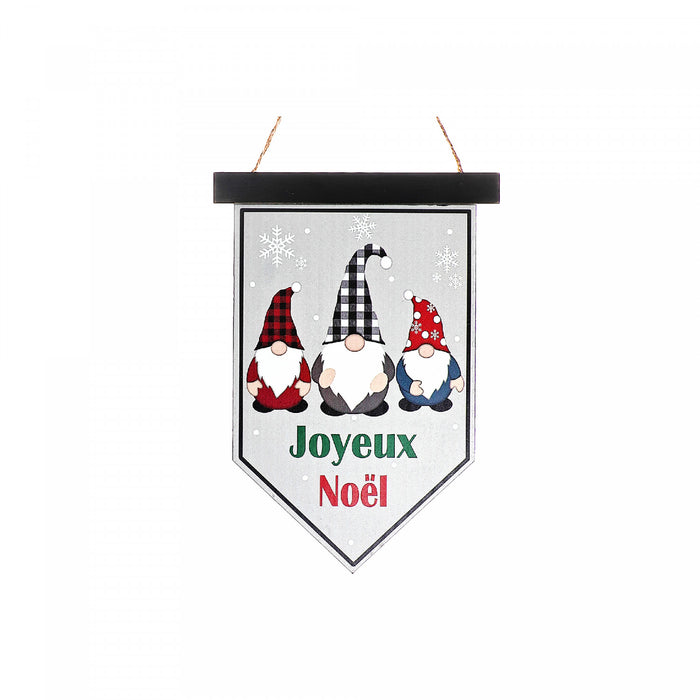 Décoration murale drapeau « Joyeux Noël » en panneaux de fibres à densité moyenne