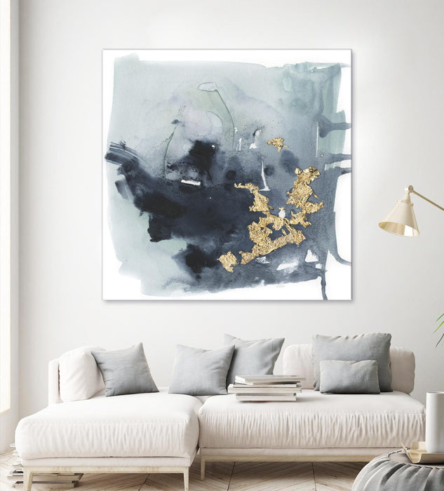 Œuvre d’art murale Giant Art « Cerulean & Gold I » 54 x 54