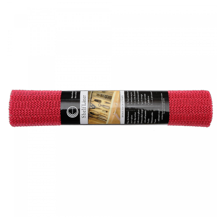 Tapis antidérapant rouge de 12 po x 60 po en PVC - ensemble de 6 articles de rangement pour la cuisine