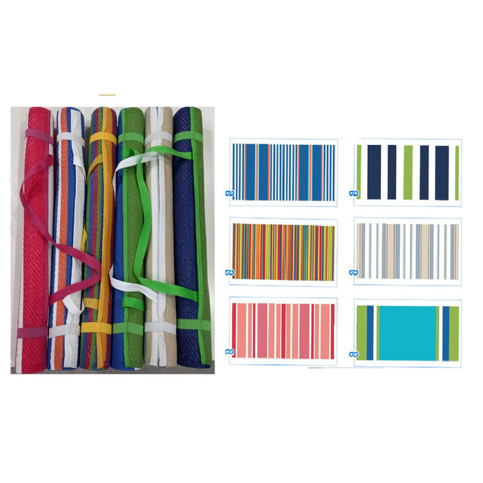 Tapis de plage 2,5 po x 6 po en fils plastiques tissés - ensemble de 6