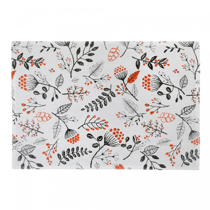 Napperon en coton orné de fleurs de kaki - ensemble de 12