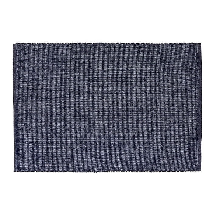 Napperon bleu marine en chambray côtelé - ensemble de 12