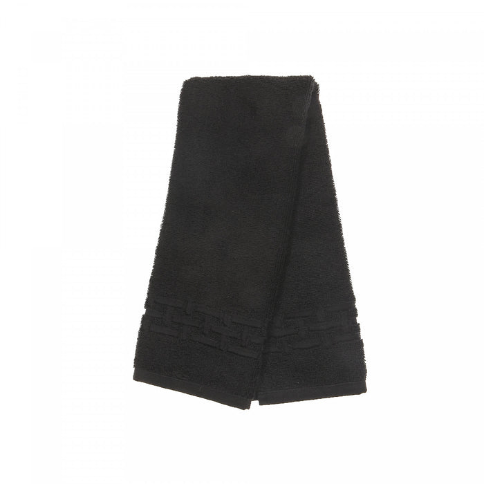 Essuie-mains natté noir 16 x 27 - ensemble de 6 serviettes