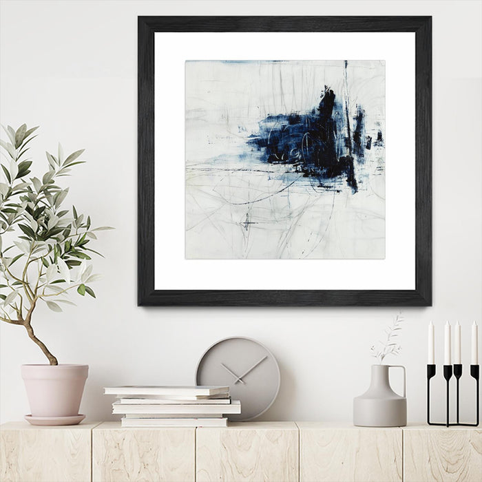 Œuvre d’art murale encadrée noire et mate « Superior » 30 x 30