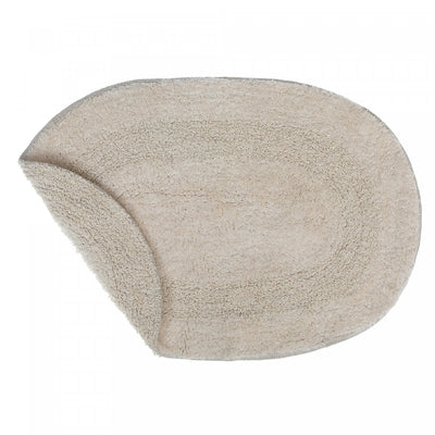 Reversible Cotton Oval Solid Color Bathmat 16 x 24 Ivory - Set of 2|Tapis de salle de bain ovale uni ivoire réversible 16 x 24 en coton - ensemble de 2