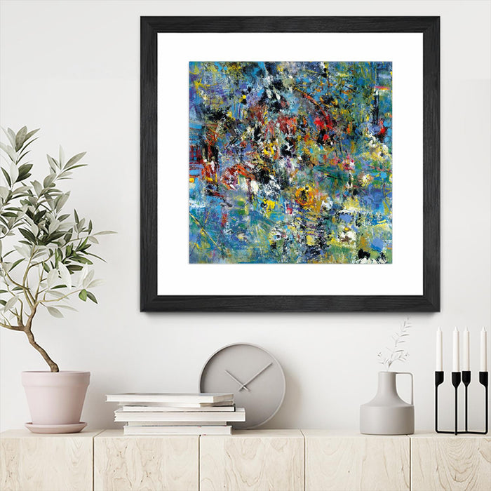 Œuvre d’art murale encadrée noire et mate « Carpe Diem 2 » 30 x 30