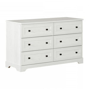 Commode Hazen à 6 tiroirs - pin blanc