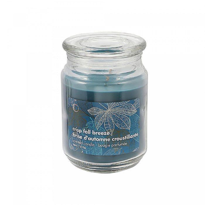 Pot parfumé de 18 oz en verre à arôme de brise fraîche d’automne avec couvercle en verre - ensemble de 2 bougies