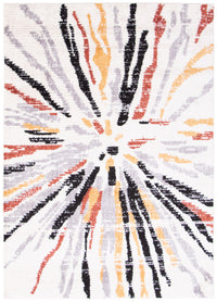Carpette Paloma Sunburst noireblanche - 8 pi 0 po x 10 pi 0 po