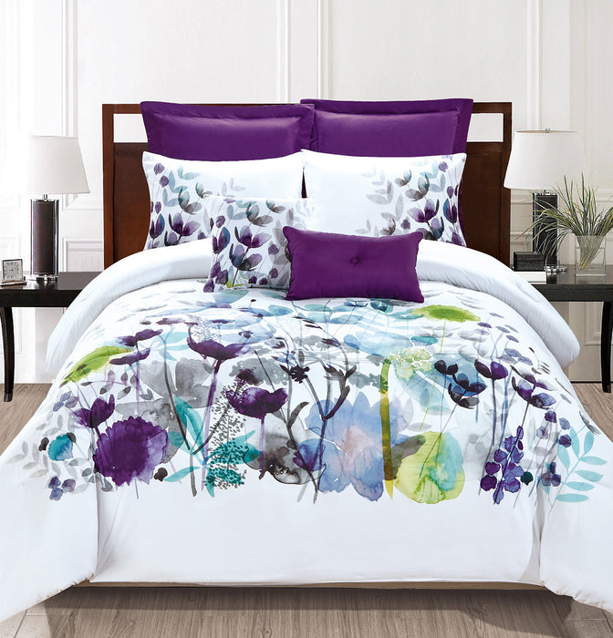 Ensemble d'édredon Bliss 7 pièces pour grand lit - multicolore