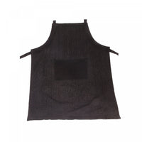 Tablier en polyester-coton noir avec poche