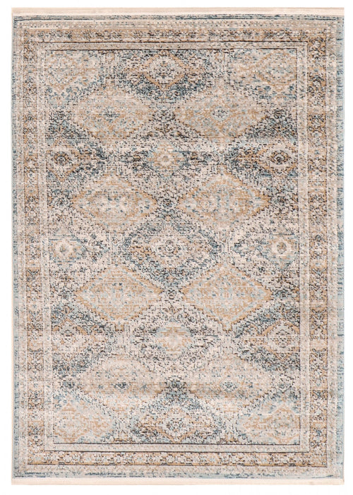 Carpette Leandra taupe/bleue 8 pi 0 po x 10 pi 0 po