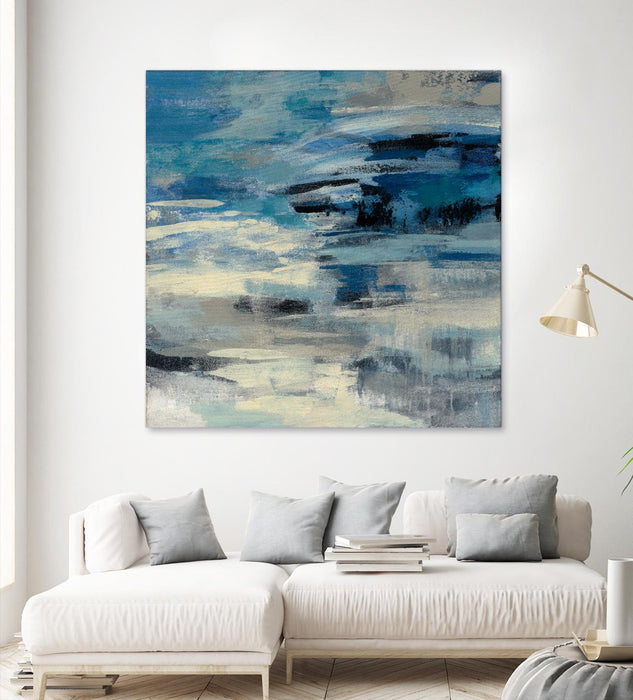 Œuvre d’art murale Giant Art « Indigo Wave » 72 x 72