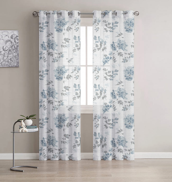 Paire de panneaux de rideaux bleus à oeillets Sondrio - 52X84