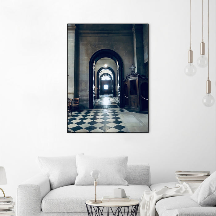 Œuvre d'art murale sur toile encadrée noire « Confessional » 30 x 40
