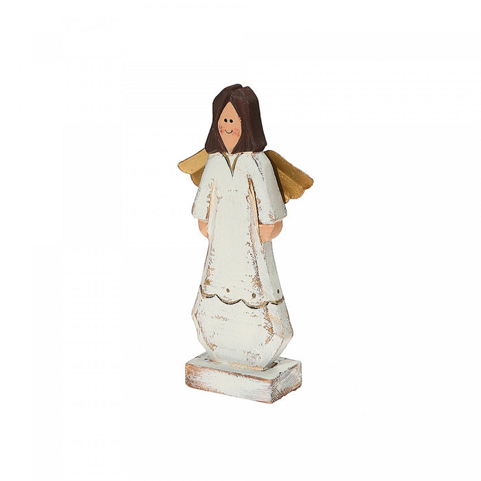 Figurine en bois représentant un ange debout
