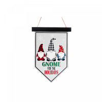 Décoration murale drapeau « Gnome for the Holidays » en panneaux de fibres à densité moyenne