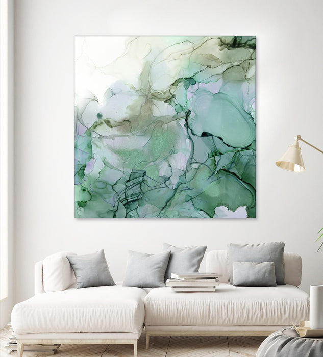 Œuvre d’art murale Giant Art « Emerald Cavern I » 54 x 54